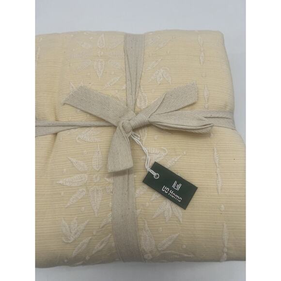 Urban Outfitters Dawson Embroidered Cross-Dyed Duvet Cover King Size Cream - Picture 4 of 7